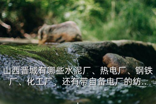 山西晉城有哪些水泥廠、熱電廠、鋼鐵廠、化工廠、還有帶自備電廠的紡...