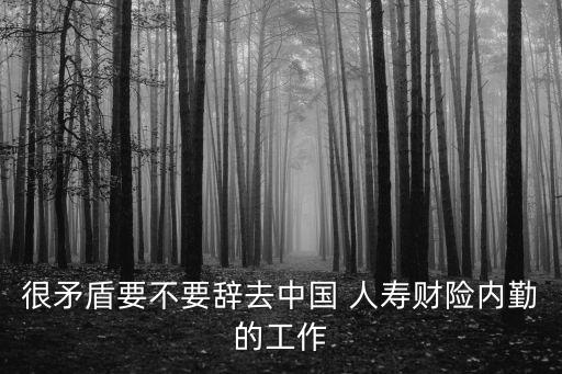 很矛盾要不要辭去中國 人壽財險內勤的工作