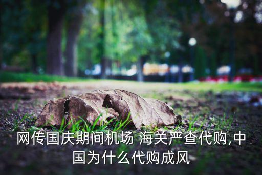 網(wǎng)傳國(guó)慶期間機(jī)場(chǎng) 海關(guān)嚴(yán)查代購(gòu),中國(guó)為什么代購(gòu)成風(fēng)