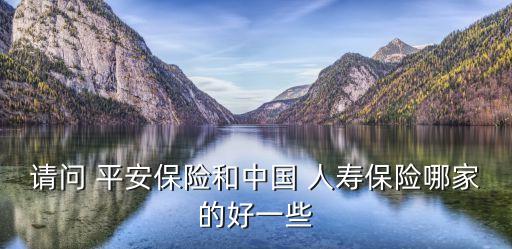 請(qǐng)問 平安保險(xiǎn)和中國(guó) 人壽保險(xiǎn)哪家的好一些
