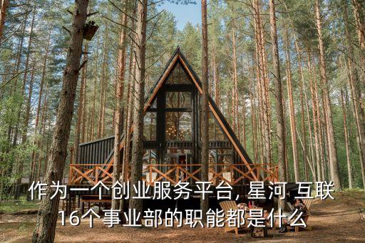 作為一個創(chuàng)業(yè)服務平臺, 星河 互聯(lián)16個事業(yè)部的職能都是什么