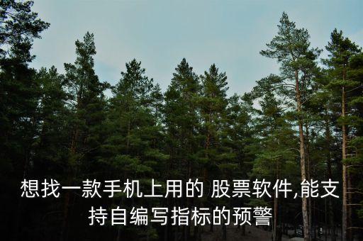 想找一款手機上用的 股票軟件,能支持自編寫指標的預(yù)警