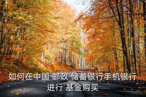 如何在中國 郵政 儲蓄銀行手機銀行進行 基金購買