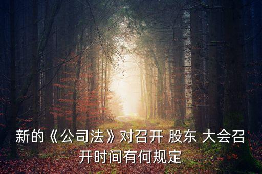 新的《公司法》對(duì)召開 股東 大會(huì)召開時(shí)間有何規(guī)定