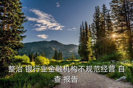 整治 銀行業(yè)金融機(jī)構(gòu)不規(guī)范經(jīng)營 自查 報告
