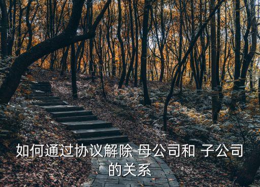 如何通過協(xié)議解除 母公司和 子公司的關系