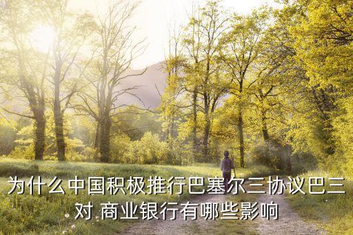 為什么中國積極推行巴塞爾三協(xié)議巴三對(duì) 商業(yè)銀行有哪些影響