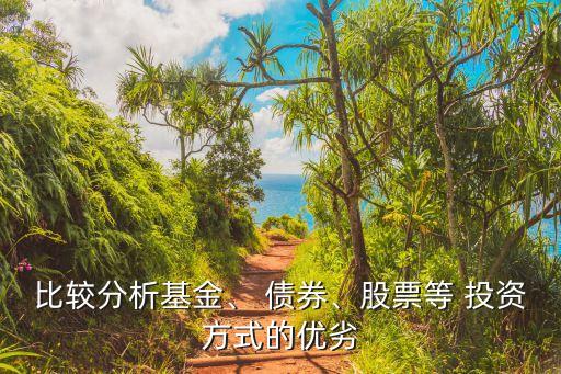 比較分析基金、 債券、股票等 投資方式的優(yōu)劣