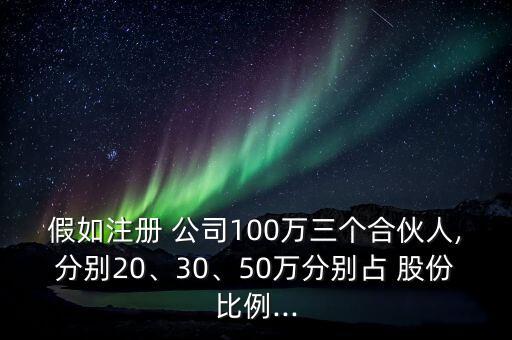 假如注冊 公司100萬三個合伙人,分別20、30、50萬分別占 股份比例...