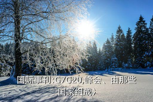 國際事刊:G7G20,峰會、由那些國家組成冫
