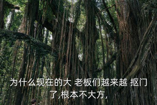 為什么現在的大 老板們越來越 摳門了,根本不大方,