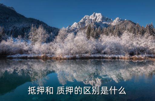 抵押和 質押的區(qū)別是什么
