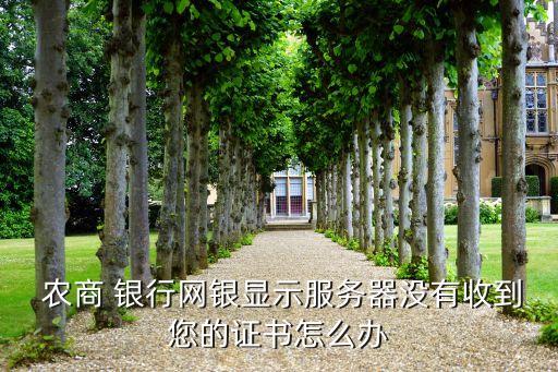  農(nóng)商 銀行網(wǎng)銀顯示服務(wù)器沒(méi)有收到您的證書(shū)怎么辦