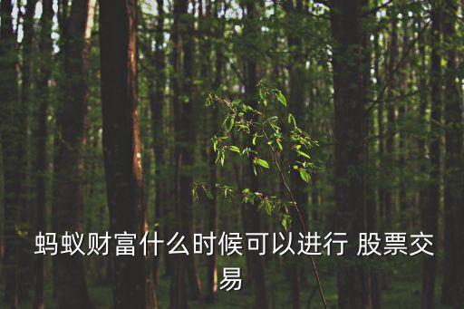  螞蟻財富什么時候可以進(jìn)行 股票交易