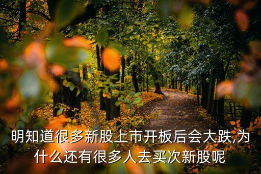 明知道很多新股上市開(kāi)板后會(huì)大跌,為什么還有很多人去買次新股呢