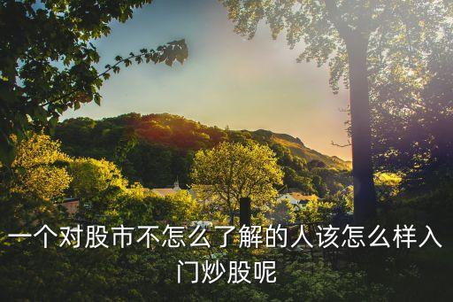 一個(gè)對股市不怎么了解的人該怎么樣入門炒股呢