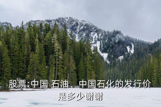 股票:中國 石油、中國石化的發(fā)行價是多少謝謝