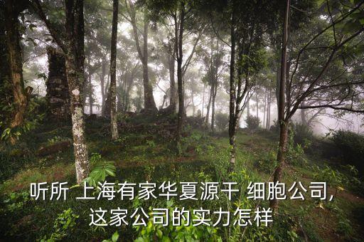 聽(tīng)所 上海有家華夏源干 細(xì)胞公司,這家公司的實(shí)力怎樣