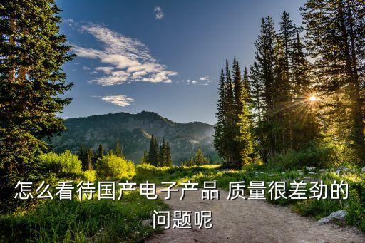 怎么看待國產電子產品 質量很差勁的問題呢