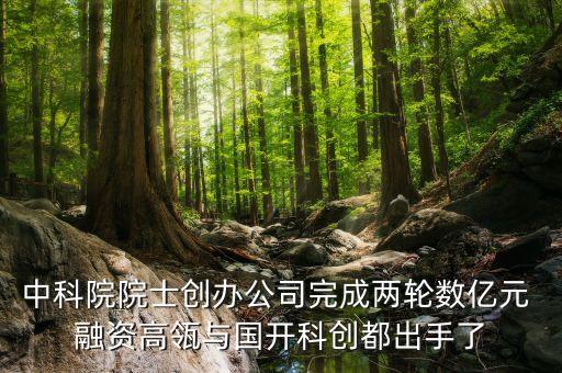 中科院院士創(chuàng)辦公司完成兩輪數(shù)億元 融資高瓴與國(guó)開(kāi)科創(chuàng)都出手了
