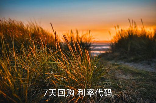 7天回購(gòu) 利率代碼