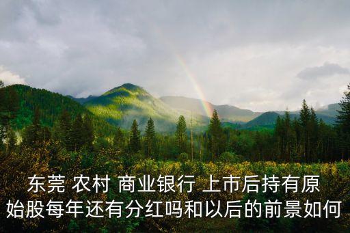 東莞 農村 商業(yè)銀行 上市后持有原始股每年還有分紅嗎和以后的前景如何