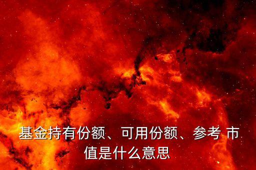  基金持有份額、可用份額、參考 市值是什么意思