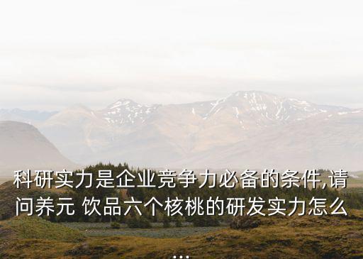 科研實(shí)力是企業(yè)競爭力必備的條件,請問養(yǎng)元 飲品六個(gè)核桃的研發(fā)實(shí)力怎么...