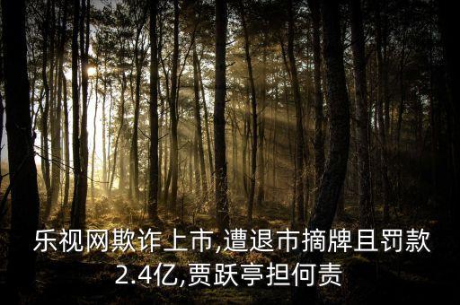  樂(lè)視網(wǎng)欺詐上市,遭退市摘牌且罰款2.4億,賈躍亭擔(dān)何責(zé)