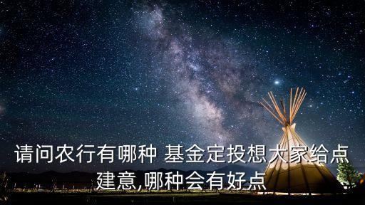 請問農行有哪種 基金定投想大家給點建意,哪種會有好點