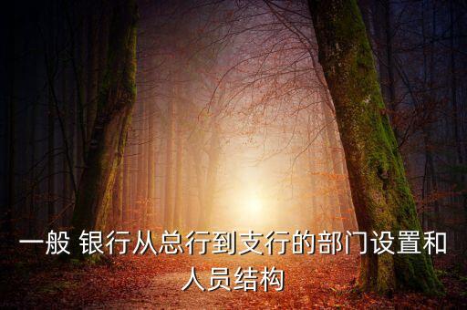 一般 銀行從總行到支行的部門設置和人員結構