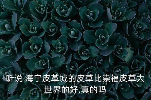 聽(tīng)說(shuō) 海寧皮革城的皮草比崇福皮草大世界的好,真的嗎