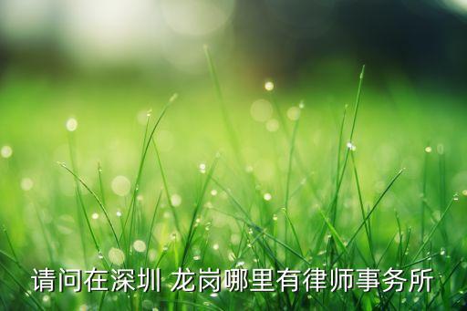 請(qǐng)問(wèn)在深圳 龍崗哪里有律師事務(wù)所