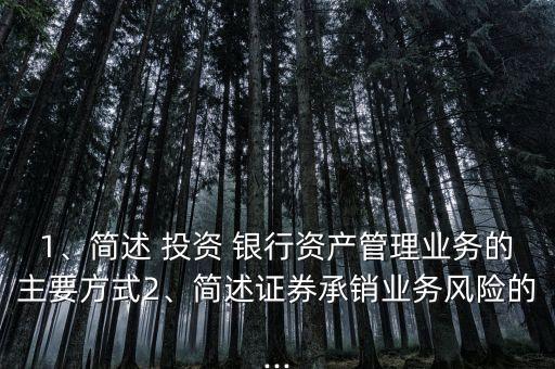 中國投資銀行的特點(diǎn),下列不屬于投資銀行的特點(diǎn)的是