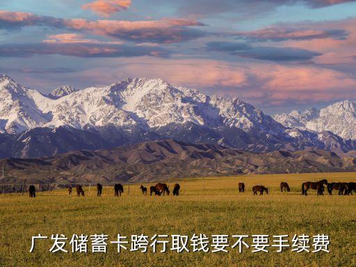  廣發(fā)儲蓄卡跨行取錢要不要手續(xù)費(fèi)