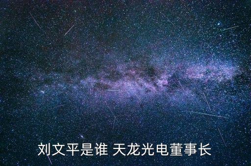 劉文平是誰 天龍光電董事長(zhǎng)