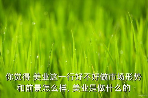 你覺(jué)得 美業(yè)這一行好不好做市場(chǎng)形勢(shì)和前景怎么樣, 美業(yè)是做什么的