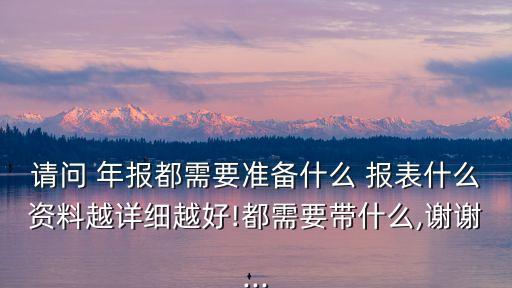 請問 年報(bào)都需要準(zhǔn)備什么 報(bào)表什么資料越詳細(xì)越好!都需要帶什么,謝謝...