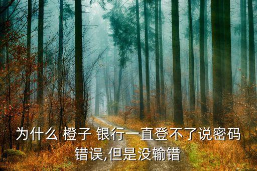 為什么 橙子 銀行一直登不了說(shuō)密碼錯(cuò)誤,但是沒(méi)輸錯(cuò)