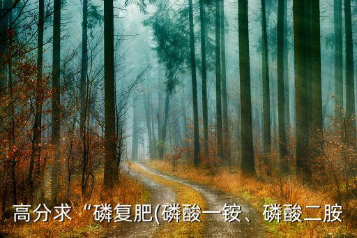 高分求“磷復(fù)肥(磷酸一銨、磷酸二胺
