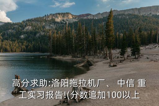 高分求助:洛陽拖拉機(jī)廠、 中信 重工實(shí)習(xí)報(bào)告!(分?jǐn)?shù)追加100以上