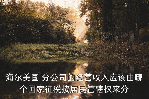 海爾美國 分公司的經營收入應該由哪個國家征稅按居民管轄權來分
