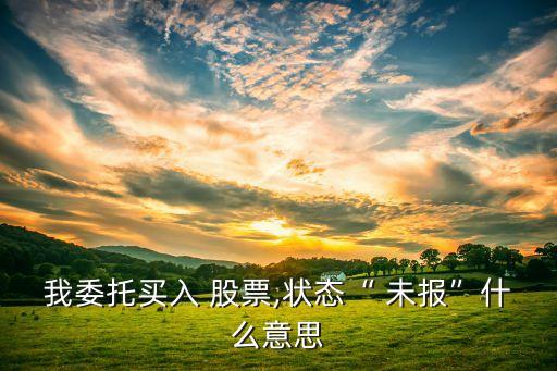 股票帳號(hào)顯示未報(bào),股票為什么顯示已報(bào)卻沒(méi)買(mǎi)到