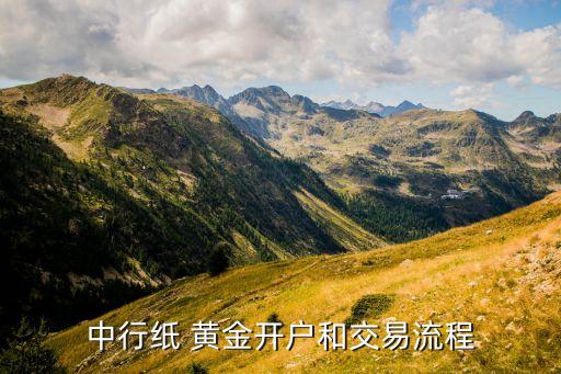 中行紙 黃金開(kāi)戶(hù)和交易流程