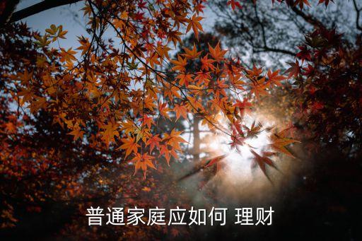 普通家庭應(yīng)如何 理財