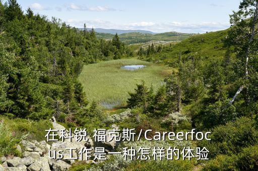 在科銳 ?？怂?Careerfocus工作是一種怎樣的體驗(yàn)