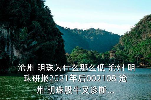  滄州 明珠為什么那么低 滄州 明珠研報2021年后002108 滄州 明珠股牛叉診斷...