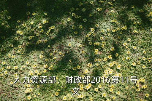 人力資源部、財政部2016第11號文