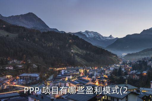 PPP 項(xiàng)目有哪些盈利模式(2