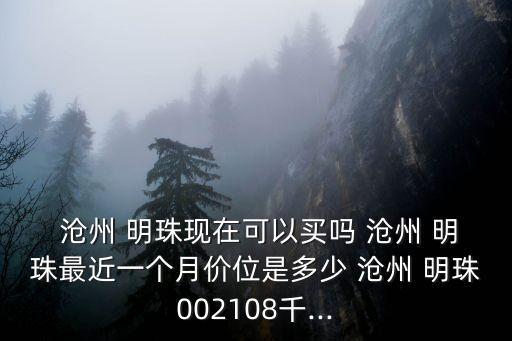  滄州 明珠現在可以買嗎 滄州 明珠最近一個月價位是多少 滄州 明珠002108千...